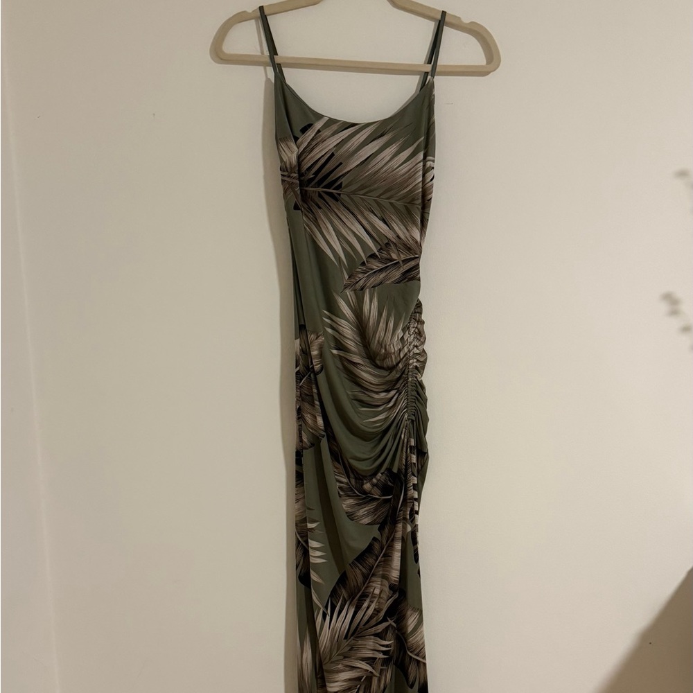 Windsor Olive Palm Print Maxi Dress